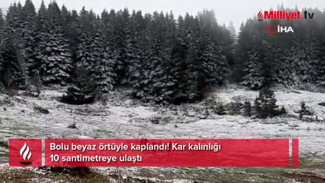 Bolu beyaz örtüyle kaplandı! Kar kalınlığı 10 santimetreye ulaştı