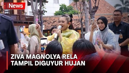 Aksi Ziva Magnolya Hibur Penonton Konser di Tengah Guyuran Hujan