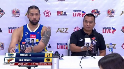 Interview with Best Player James Laput and Coach Chito Victolero [Dec. 10, 2023]