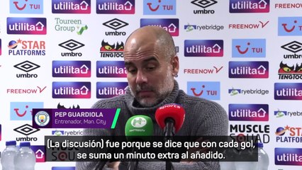 Guardiola explica su enganchón con el árbitro