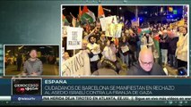 Ciudadanos de Barcelona se manifiestan en rechazo al asedio israelí a Gaza