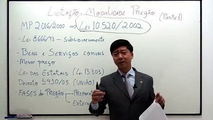 Aula 62 (Licitação - Modalidade Pregão - Parte I) Direito Administrativo