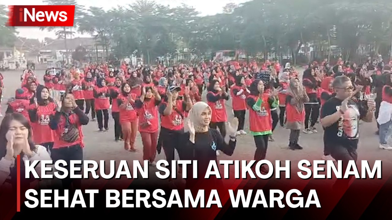 Momen Seru Siti Atikoh dan Hasto Kristiyanto Ikut Senam Sicita Bersama Ratusan Warga Serang Banten