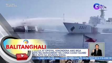 Mga barko na maghahatid ng supply sa Bajo De Masinloc, ni-water cannon ng China Coast Guard | BT