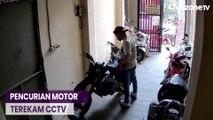 Aksi Pencurian Motor Trail di Jakarta Utara Terekam CCTV