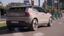 Volvo EX30 in Vapour Grey Driving in the city