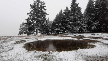 Bolu'nun yüksek kesimlerinden muhteşem kar manzaraları
