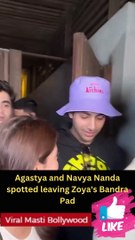Agastya and Navya Nanda spotted leaving Zoya's Bandra Pad