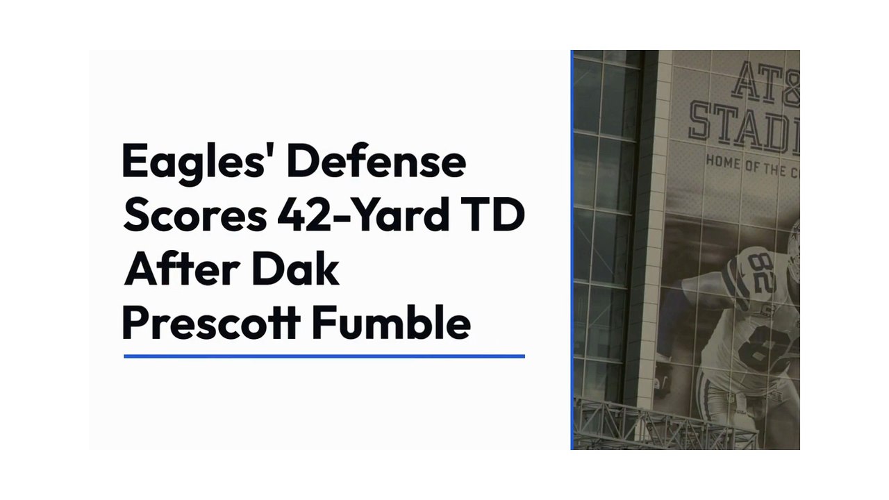 The defense of the Eagles successfully scored a touchdown of 42 yards following a fumble by Dak Prescott.