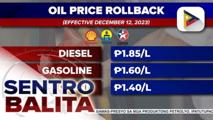 P1-P2 na bawas-presyo sa mga produktong petrolyo, ipatutupad bukas