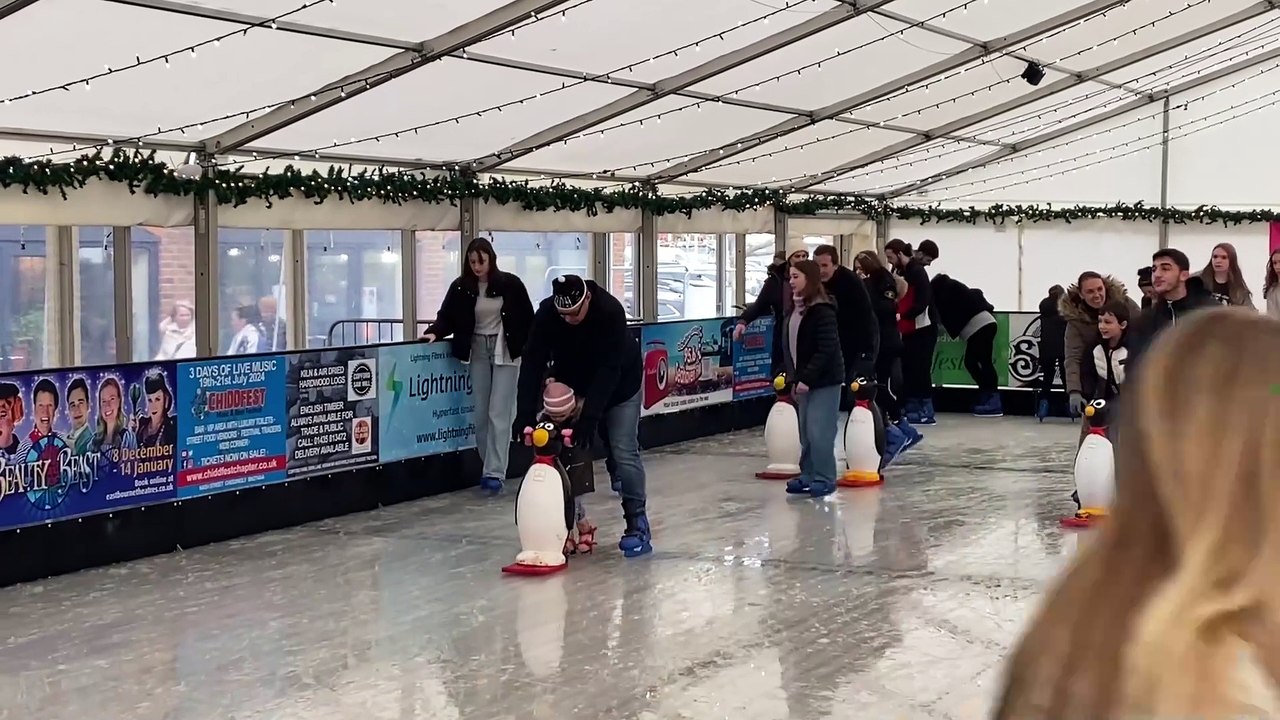 Official opening of Eastbourne Ice Rink 2023 in East Sussex video