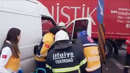 Tekirdağ'da can pazarı! Kaza sonrası ölüm kalım yarışı kamerada