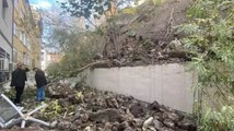 Kocaeli'de Milli Eğitim Müdürlüğü'nün bahçesine istinat duvarı çöktü