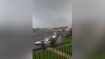Watch ‘tornado’ sweep through Irish village destroying homes and cars in its path