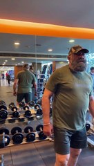 Indian actor and former cricketer, Mr. Yograj Singh doing a workout at Bodyzone