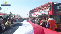 مسيرة حاشدة لمحافظ الاسكندرية بمنطقة بشاير الخير بمشاركة طلابة المدارس