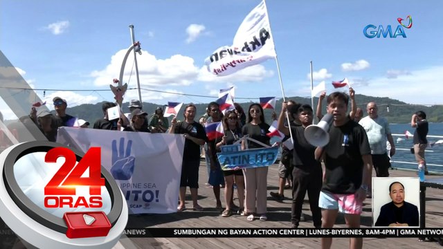 Barkong sinakyan ng Atin Ito Coalition papunta sanang Lawak Island, kinailangang bumalik sa Palawan matapos hindi tantanan ng China | 24 Oras