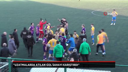 Uzatmalarda atılan gol sahayı karıştırdı, polis müdahale etti!