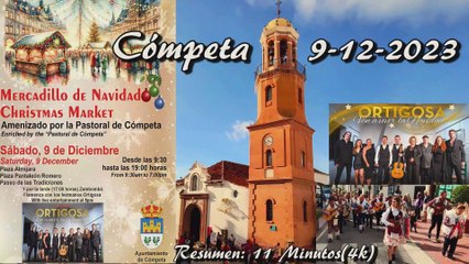 Mercadillo Navideño, Pastoral la Paz, Grupo Ortigosa. Cómpeta 9-12-2023. (4k)