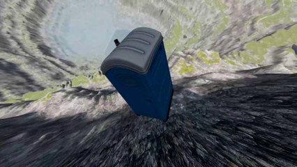 رمي المرحاض من قمة الجبل