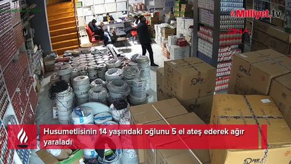 Husumetlisinin 14 yaşındaki oğlunu 5 el ateş ederek ağır yaraladı