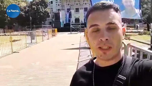 Juan Ignacio Zelaya desde La Plata par cubrir el acto de Axel Kicillof