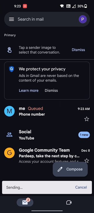 How send email from phone