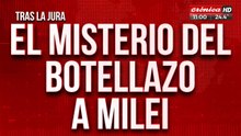 El misterio de botellazo lanzado a Javier Milei