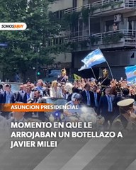 Botellazo en la caravana del presidente Javier Milei