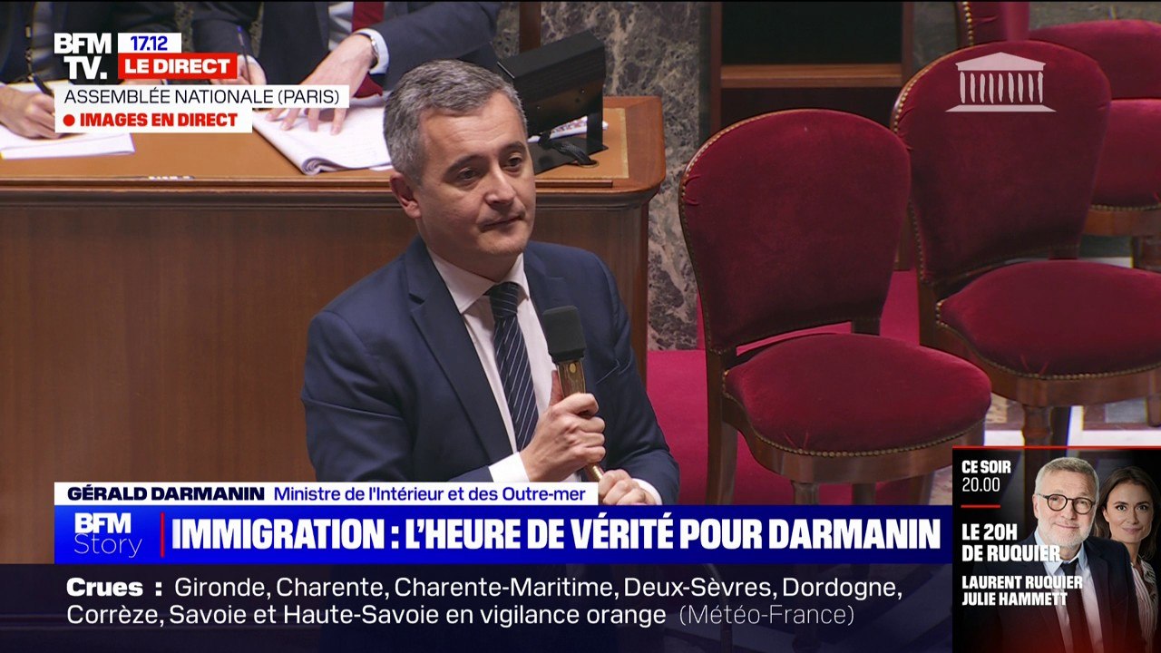 "Vous ne demandez pas le rejet du texte, mais le rejet du débat": Gérald Darmanin répond au député écologiste Benjamin Lucas qui a déposé la motion de rejet du projet de loi immigration