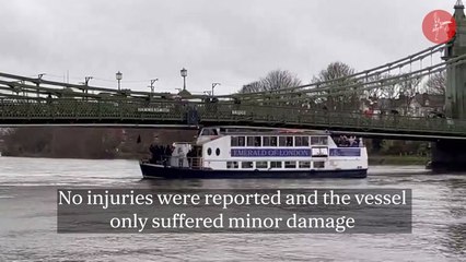 Hammersmith bridge: Boat carrying West Ham fans crashes into bridge