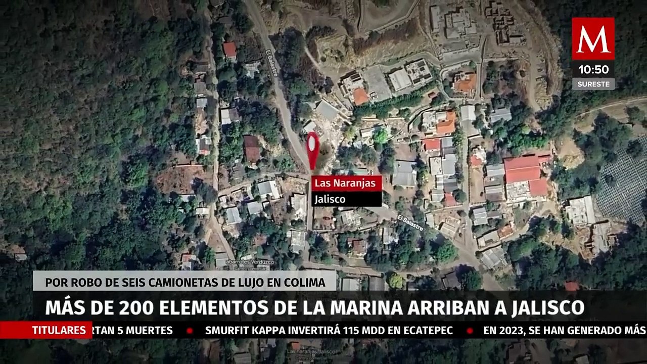 Incursión de la Marina por investigación de robo de autos de lujo en Las Naranjas, Jalisco