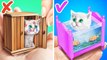 Aquarium For A Tiny Kitten *Cool Gadgets And Crafts For Pets* Secret House For A Pet In A Closet
