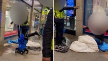 McDonald’s security guard appears to soak homeless man’s sleeping bag