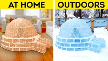 Home Cardboard Igloo Vs Ice Igloo. Amazing Crafts Of Your Dream