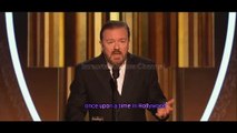 ricky gervais roasts leonardo dicaprio at the golden globes