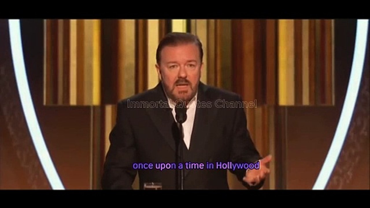 ricky gervais roasts leonardo dicaprio at the golden globes