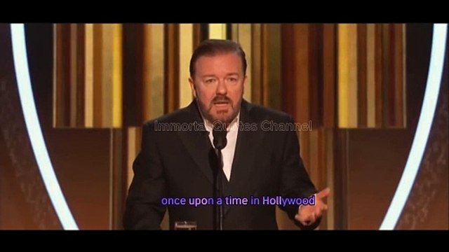 ricky gervais roasts leonardo dicaprio at the golden globes