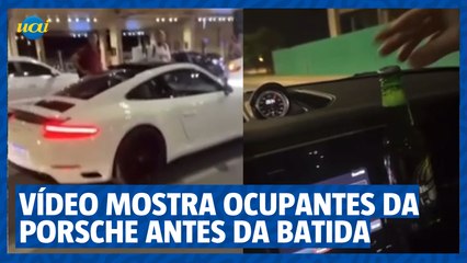 Ocupantes gravaram vídeo com cerveja na Porsche antes do acidente