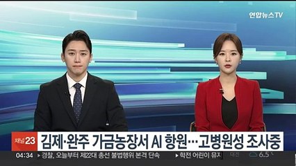 김제·완주 가금농장서 AI 항원…고병원성 조사중