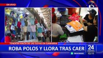 La Victoria: Tendera rompe en llanto tras ser detenida por robar polos en Gamarra