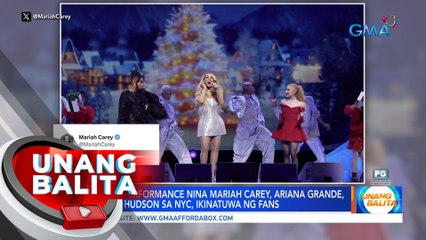 "Oh Santa" performance nina Mariah Carey, Ariana Grande, & Jennifer Hudson sa NYC, ikinatuwa ng fans | UB