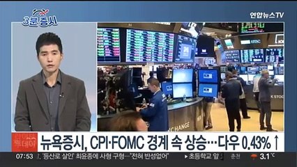 [3분증시] 뉴욕증시, CPI·FOMC 경계 속 상승…다우 0.43%↑ 外