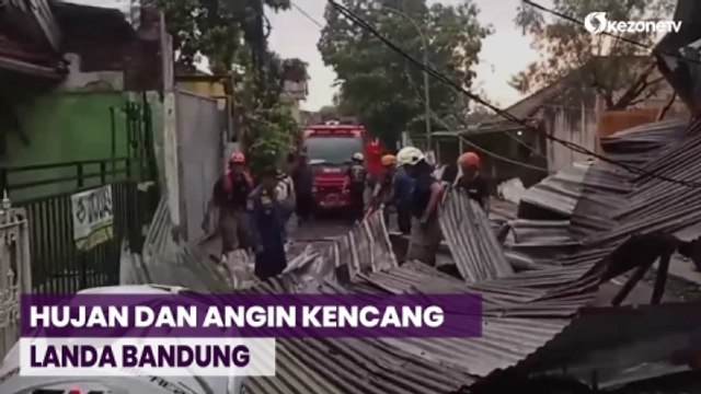 Hujan Deras dan Angin Kencang di Bandung, Atap Rumah Beterbangan