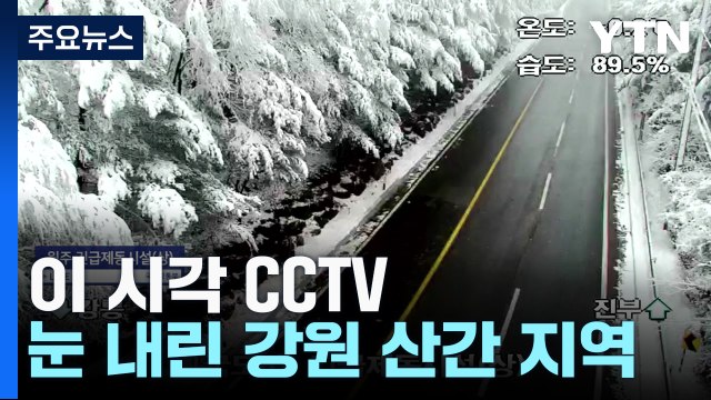 강원 산간 눈 내린 장면 CCTV [앵커리포트] / YTN