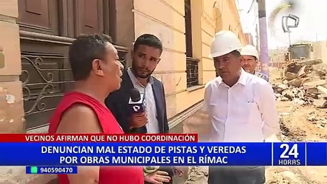 Rímac: vecinos afectados por obras en pista del jirón Portugués