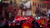 New York'ta 7 katlı apartmanın bir kısmı çöktü
