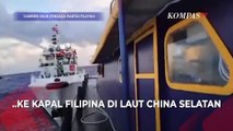Momen Kapal China Tembaki Meriam Air Kapal Filipina