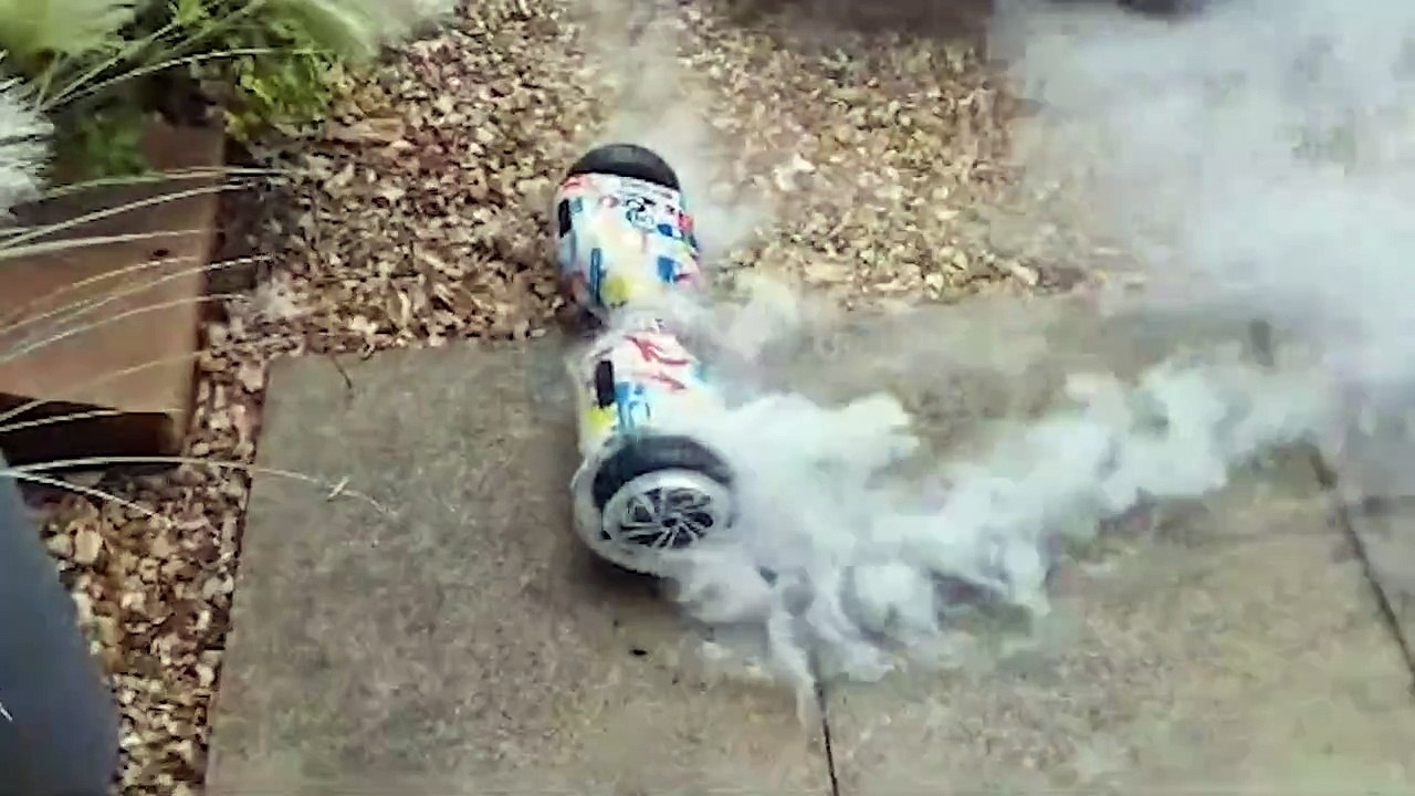 Hoverboard catches fire while being charged - and explodes