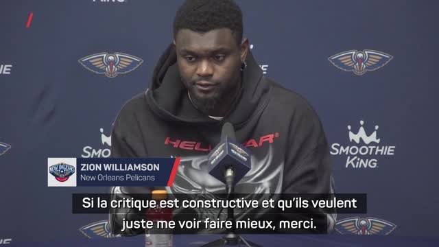 Pelicans - Zion Williamson répond aux critiques de Barkley et O'Neal